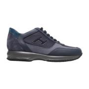 Blauwe Suède Interactieve Sneakers Hogan , Blue , Heren