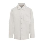 Neutrale Casual Shirt Aw24 Ami Paris , Beige , Heren