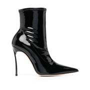 Zwarte Patentleren Blade Laarzen Casadei , Black , Dames