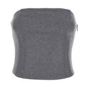 Grijze Wol Korset Top Andamane , Gray , Dames