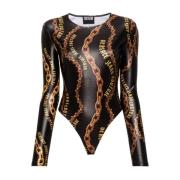 Zwarte Bodytop voor Vrouwen Versace Jeans Couture , Black , Dames