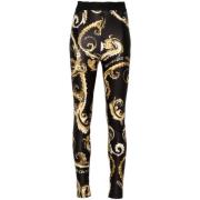 Zwarte Leggings voor Vrouwen Versace Jeans Couture , Black , Dames