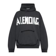 Sweatshirt met vintage-effect Balenciaga , Black , Unisex