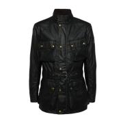 Trialmaster Jack Zwart Katoen Gewaxt Belstaff , Black , Heren