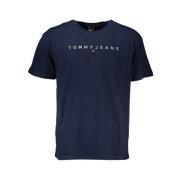 Blauw Katoenen T-shirt met Logodetail Tommy Hilfiger , Blue , Heren