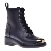 Combat boots in black leather Baldinini , Black , Dames