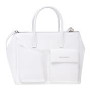 Handbag in white leather with crocodile print Baldinini , White , Dame...