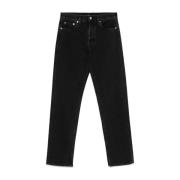 Grijze Gewassen Denim Straight Leg Jeans Gucci , Gray , Dames