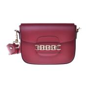 Red leather shoulder bag Baldinini , Red , Dames