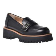 Loafers in black leather Baldinini , Black , Dames