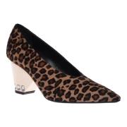 Pumps van ponyhuid met luipaardprint Baldinini , Multicolor , Dames