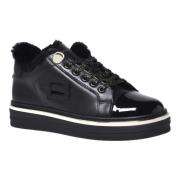 Trainers in black leather and patent leather Baldinini , Black , Dames