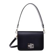 Black leather shoulder bag Baldinini , Black , Dames