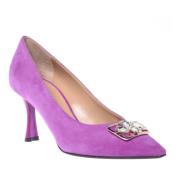 Court shoes in purple suede Baldinini , Purple , Dames