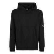 Zwarte Katoenen Sweatshirt met Capuchon C.p. Company , Black , Heren