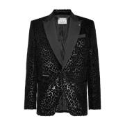 Unieke Heren Blazer Verhoog Stijl Philipp Plein , Black , Heren