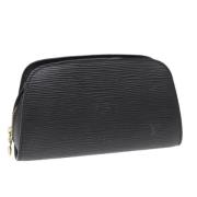 Pre-owned Leather pouches Louis Vuitton Vintage , Black , Dames