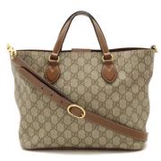 Pre-owned Canvas handbags Gucci Vintage , Beige , Dames