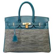 Pre-owned Leather handbags Hermès Vintage , Gray , Dames