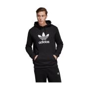 Zwarte Trefoil Hoodie voor mannen Adidas , Black , Heren