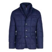 Navy Blauwe Wollen Jas Fay , Blue , Heren