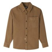 Geborduurde Basile Overshirt in Katoen A.p.c. , Brown , Heren