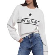 Beige Sweatshirt met Strass Logo Gaëlle Paris , Beige , Dames