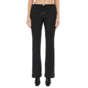 Slim Fit Wijde Broek Courrèges , Black , Dames