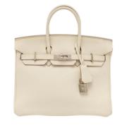 Pre-owned Leather handbags Hermès Vintage , White , Dames