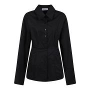 Katoenen Overhemd met Oversize Mouwen The Attico , Black , Dames