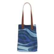 Stijlvolle bedrukte tote tas voor vrouwen Emilio Pucci , Blue , Dames