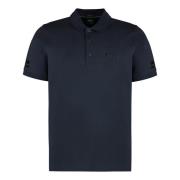 Gebreide Rand Katoenen Poloshirt Hugo Boss , Blue , Heren