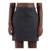 Korte Grijze Wollen Rok Max Mara , Gray , Dames