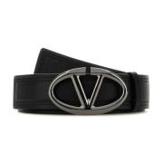 Luxe Zwarte Riem voor Mannen Valentino Garavani , Black , Heren