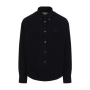 Navy Blauwe Boxy Fit Shirt Ami Paris , Black , Heren