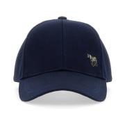 Zebra Hard Visor Baseball Cap PS By Paul Smith , Blue , Heren