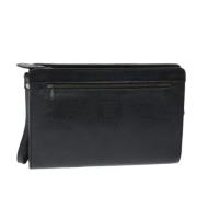 Pre-owned Leather clutches Burberry Vintage , Black , Dames