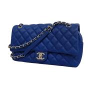 Pre-owned Leather shoulder-bags Chanel Vintage , Blue , Dames