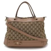 Pre-owned Canvas totes Gucci Vintage , Beige , Dames