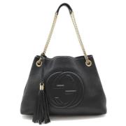 Pre-owned Leather totes Gucci Vintage , Black , Dames