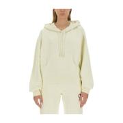 Logo Oversized Hoodie Off White , Beige , Dames