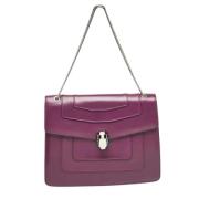 Pre-owned Leather shoulder-bags Bvlgari Vintage , Purple , Dames