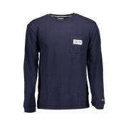 Blauw Katoenen Shirt met Logo Tommy Hilfiger , Blue , Heren