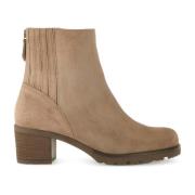 Taupe suède leren enkellaarzen Gabor , Beige , Dames