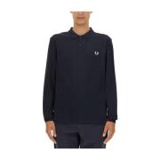 Logo Polo Shirt Fred Perry , Blue , Heren