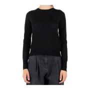 Zwarte Crewneck Wollen Trui Golden Goose , Black , Dames