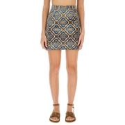 Fluweel Mini Rok Etro , Multicolor , Dames