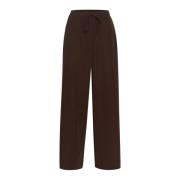 Wijde Elastische Taillebroek Gestuz , Brown , Dames