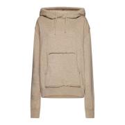 Ribgebreide Trui met Trekkoord Capuchon Maison Margiela , Brown , Dame...