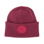 Logo Beanie Hat Merino Wol Stijlvol Canada Goose , Pink , Dames